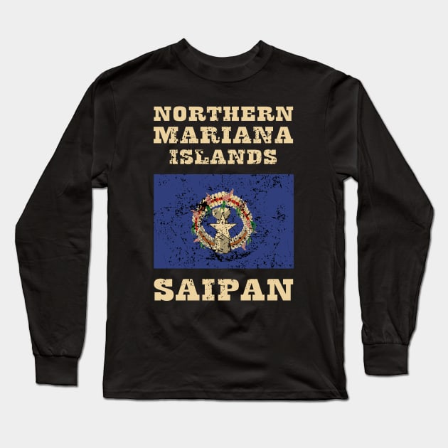 Northern Mariana Islands Country Flag Long Sleeve T-Shirt by KewaleeTee